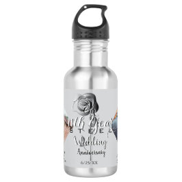 Garrafa 2 Fotos11 Rosa de Aço de Aniversário