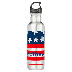 Garrafa 4 de julho dia de independência adicionar nome tex