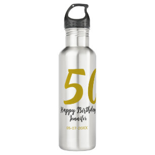 Garrafa 50º aniversário adicionar nome data ano modelo neg