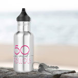 Garrafa 50 e Fabulosa Tipografia retrorreflectora cor-de-r<br><div class="desc">Mantenha-se hidratado com esta 50 e Fabulosa Garrafa de Água de Aço Inoxidável,  Retro-Vintage Típica. É uma forma excelente de fazer viagem,  com um retorno a uma tipografia retrô,  ao estilo vintage,  que dá à garrafa uma vibração única. Design ©Designs do Sul Costeiro.</div>