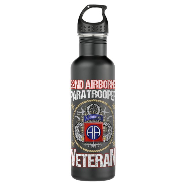 Garrafa 82.o aeroporto Paratrooper Veteran Vintage (Frente)