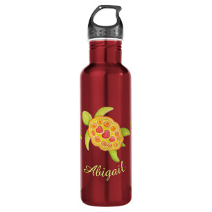 Garrafa A arte da aguarela da tartaruga nomeada bebe a