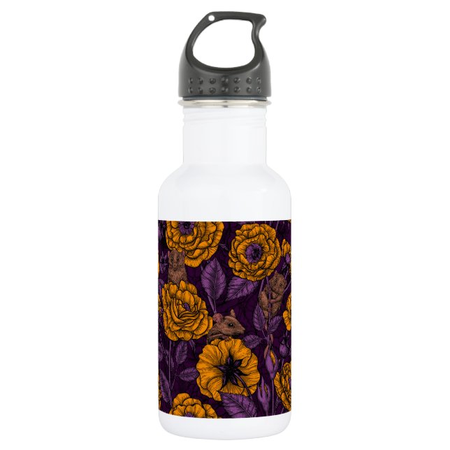 Garrafa A festa dos ratos em laranja e violeta (Frente)