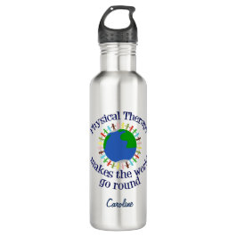 Garrafa A fisioterapia faz o mundo ir circularmente