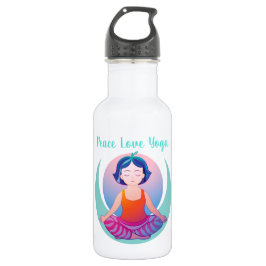 Garrafa A meditação de Yoga da Peace Love no espaço