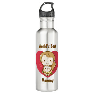 Garrafa A melhor mãe do mundo - Um Dia de as mães bonito d