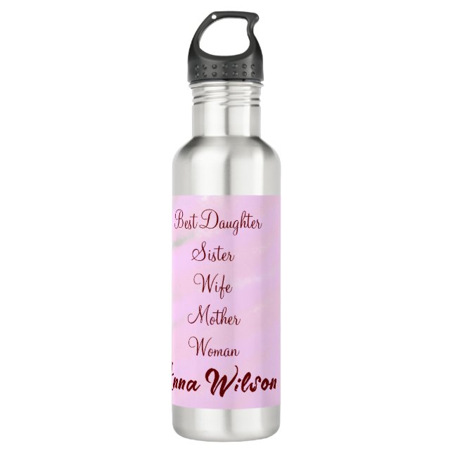 Garrafa A melhor mulher que a mãe e a filha adicionaram o  (Frente)