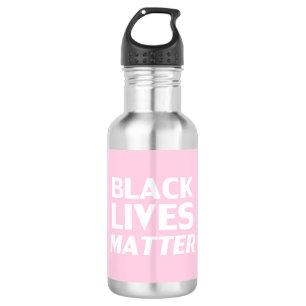 Garrafa A vida negra é importante, rosa claro branca
