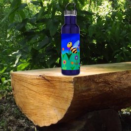 Garrafa Abelhas felizes em um campo de flores