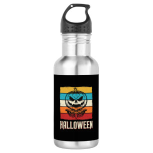 Garrafa Abóbora de Halloween Caveira Retro Vintage