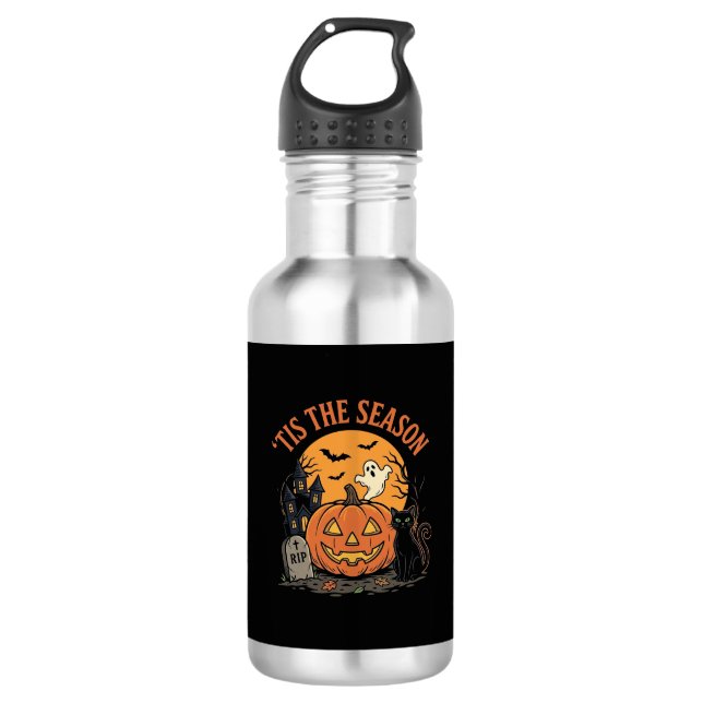 Garrafa Abóbora Engraçada Desenho de Piada de Halloween2 ( (Frente)