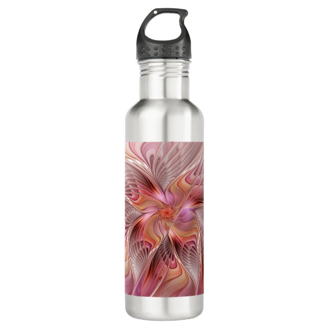 Garrafa Abstrato Butterfly Fantasy Fractal Arte Colorida (Frente)