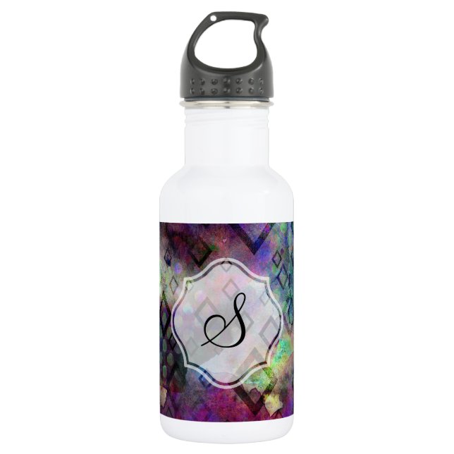 Garrafa Abstrato colorido tormentoso da aguarela com (Frente)