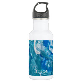 Garrafa Abstrato de personalização de branco azul-branco