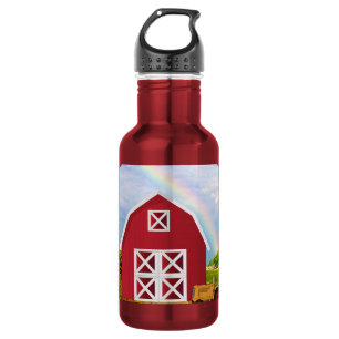 Garrafa Adicione seu nome ao Red Barn com o Blue Sky