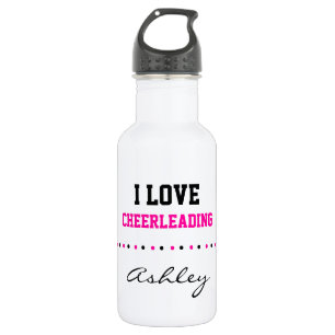Garrafa Adicione seu nome, mim amam Cheerleading,