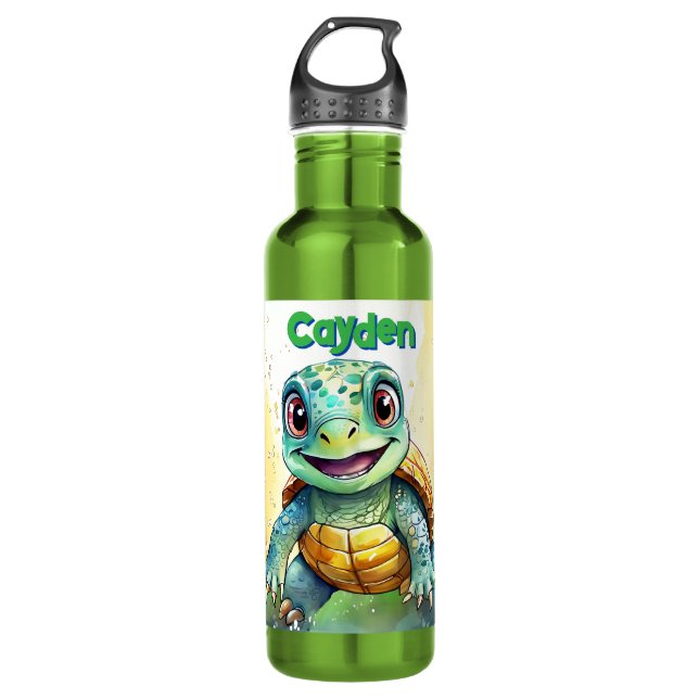 Garrafa Adorable Chibi Sea Turtle Personalized (Frente)