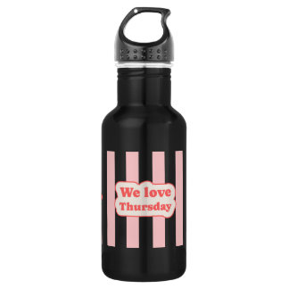 Garrafa Adoramos quinta-feira (com linhas cor-de-rosa)