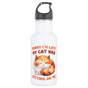 Garrafa Adorável Laranja Tabby Cat. Desculpe-me por estar 