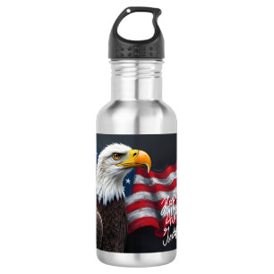 Garrafa Águia-careca com a Bandeira Americana Arte de 4 de