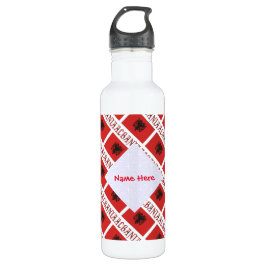 Garrafa Albânia Bandeira Albanesa Personalização Vermelha