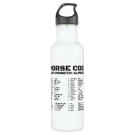 Garrafa Alfabeto Fonético da OTAN & Código Morse Preto & B