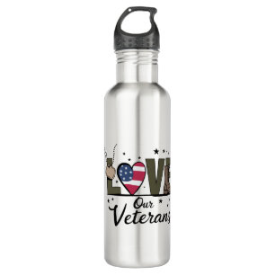 Garrafa Amar o Dia dos Nossos Veteranos Orgulhoso Dia Mili