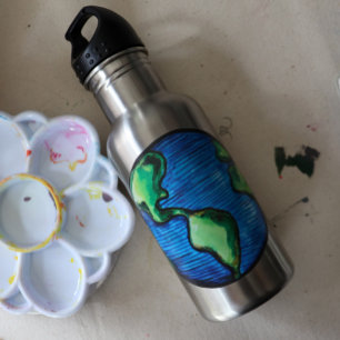 Garrafa Ambientalismo por Aquarelas do Dia da Terra Trabal