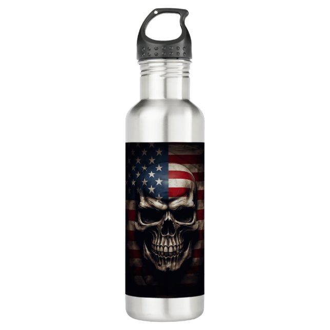 Garrafa American Flag Skull (Frente)