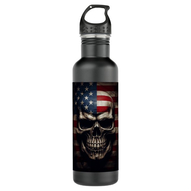 Garrafa American Flag Skull (Frente)