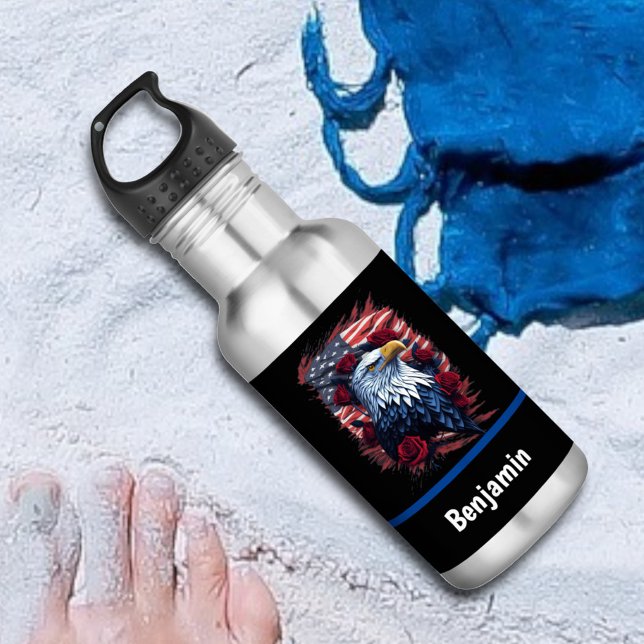 Garrafa American USA Flag Eagle Rosa Red White Blue (Criador carregado)