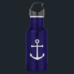 Garrafa Âncora Azul Marinho Náutica<br><div class="desc">Garrafa de água da âncora Marinho Náutica minimalista moderna. Perfeito como presente de verão para ele e muito mais.</div>