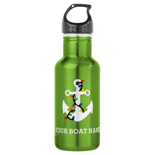 Garrafa Âncora com luzes de Natal Náuticas (Frente)