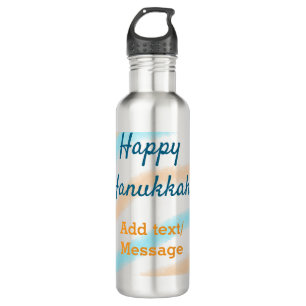 Garrafa Aqua laranja feliz Hanukkah adiciona mensagem de t