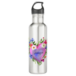 Garrafa Aquarela Floral Personalizada