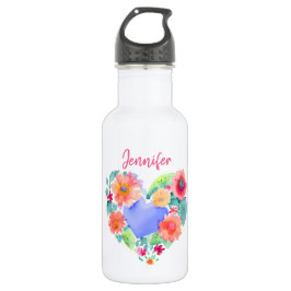 Garrafa Aquarela Floral Personalizada