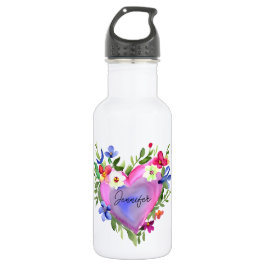 Garrafa Aquarela Floral Personalizada