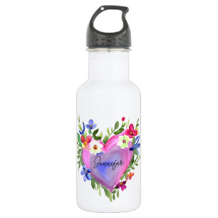 Garrafa Aquarela Floral Personalizada