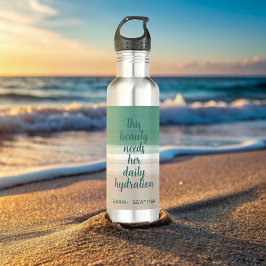 Garrafa Aquarela Turquesa Ocean Beach Water Bottle