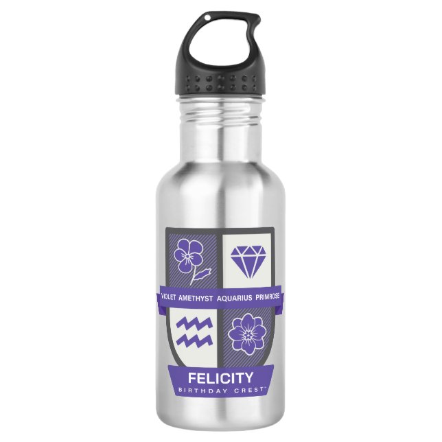Garrafa Aquarius Birthday Crest™ for February 1-18 (Frente)