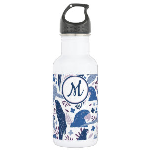 Garrafa Ara Parrot Blue Tropical Licença Padrão Monograma