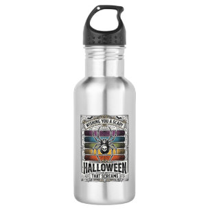Garrafa Aranha de Halloween Assustadora Gravura Retro Aran