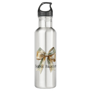 Garrafa Arco Dourado Verde Russo de Natal Personalizado