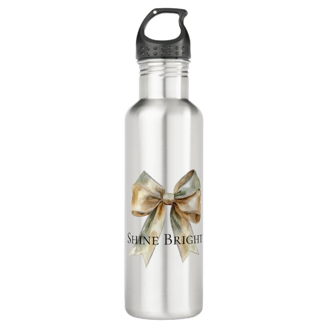 Garrafa Arco Dourado Verde Russo de Natal Personalizado (Frente)