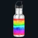 Garrafa Arco-Íris Pintado<br><div class="desc">Esta design apresenta uma pintura infantil de um arco-íris em várias cores brilhantes. Vai pôr um sorriso no rosto mais surpreendente!</div>