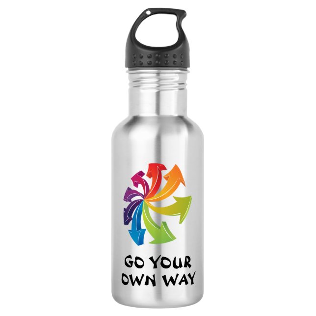 Garrafa Arranhões Arco-Íris - Faça o seu próprio caminho (Frente)