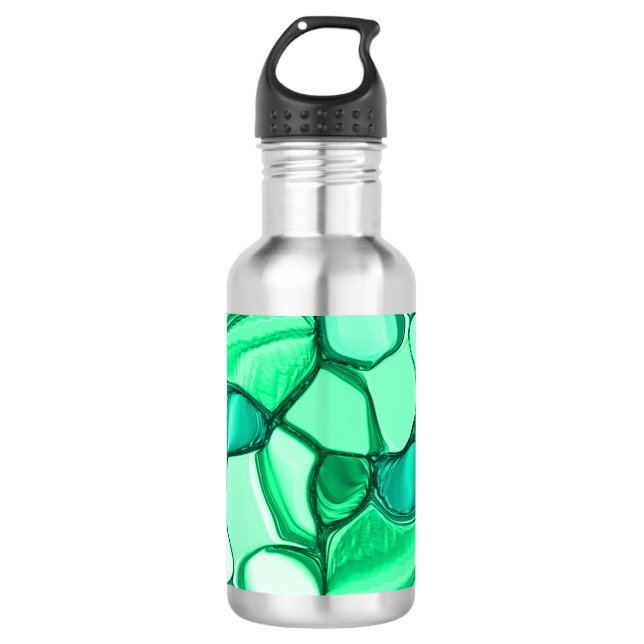 Garrafa Arredondar como pedras em tons de verde claro para (Frente)