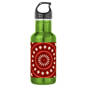 Garrafa Arte Abstrata Explosão Solar Geométrica Vermelho R