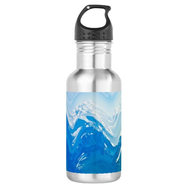 Garrafa Arte Abstrato Azul Moderna Personalizada (Frente)