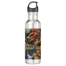 Garrafa Arte da Paisagem Japonesa: Cascata e Aldeia
